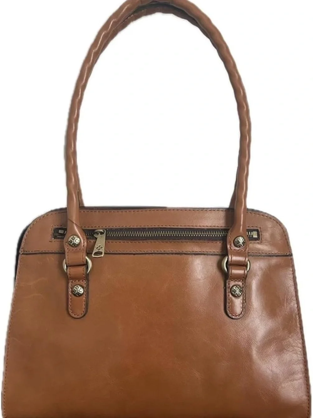 NWT Patricia Nash Calvi Biscuit Leather Satchel Crossbody Bag